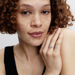 Sterling silver ring with clear cubic zirconia