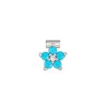 SEIMIA ed, FLORA in 925 sterling silver, stones and cz (LARGE FLOWERS) (003_TURQUOISE)