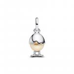 Easter egg sterling silver dangle with golden lacquered artificial pearl