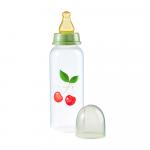 Бутылочка для кормления HAPPY BABY cherry с латексной соской 0м+ 250 мл