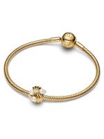 14k gold-plated charm with white lacquered artificial pearl