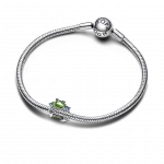Серебряная подвеска "Лягушка" с прозрачной синей и зеленой эмалью