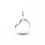 Engravable heart sterling silver dangle with capri blue crystal