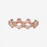 Кольцо Цветочная корона из сплава, покрытого розовым золотом 14К