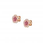 CRYSALIS earrings in 925 sterling silver BI-TONE fin, and cz (010_Flower)