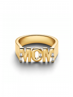 MOM 14k gold-plated ring with clear cubic zirconia