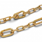 Textured 14k gold-plated link bracelet with 2 openable links