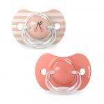 Пустышка Suavinex Birdies розовая 18м+ 2шт