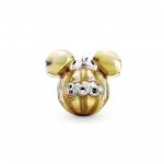 Серебряный шарм Disney Mickey Pumpkin с прозрачной оранжевой эмалью