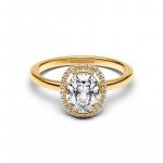 14k Gold-plated ring with clear cubic zirconia