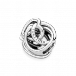 Серебряный шарм в форме сердца в окружении