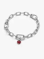 Heart sterling silver mini dangle with salsa red crystal and red enamel
