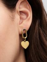 Engravable textured heart 14k gold-plated medallion