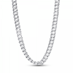 Cuban chain sterling silver necklace with clear cubic zirconia