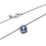 Sterling silver collier with cornflower blue crystal and clear cubic zirconia