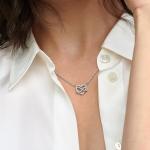 Серебряное колье Infinity Heart с прозрачными фианитами