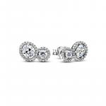 Sterling silver stud earrings with clear cubic zirconia