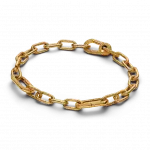 Textured 14k gold-plated link bracelet with 2 openable links