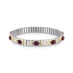 EXTENSION bracelet (S) in stainless steel with 18k gold and 10 stones (RUBY)0