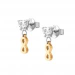 PRINCIPESSINA earrings in steel with BI-TONE fin, and cubic zirconia (024_Infinite)