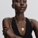 Engravable oversized heart 14k gold-plated pendant