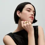 Серьги-кольца с покрытием из 14-каратного золота