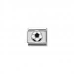 Composable Classic SYMBOLS in stainless steel   enamel and 925 sterling silver (13_Soccer ball)