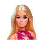 Кукла Barbie Fashionistas в розоом мини-платье металлик с вырезом в виде сердца