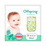 Подгузники Offspring расцветка Авокадо размер S 3-6 кг 24 шт