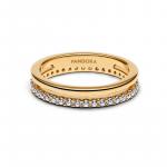 14k Gold-plated ring with clear cubic zirconia