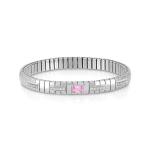Bracelets XTE in steel, 925 sterling silver and Cubic Zirconia Baguette (003_PINK)