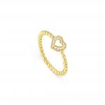 LOVECLOUD ring in 925 sterling silver and cz (008_Yellow Gold Heart-006_Size 15)