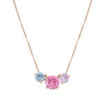 COLOR WAVE necklace in 925 sterling silver and cubic zirconia (Rose Gold)