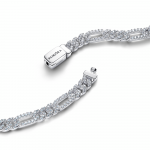Oval cuban chain sterling silver bracelet with clear cubic zirconia