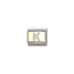 Composable Classic GLITTER LETTER steel, enamel and 18k gold (K)