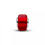 Sterling silver charm with red Murano glass and gold foil