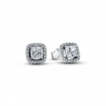 Sterling silver stud earrings with clear cubic zirconia
