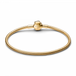 Disney Beauty & The Beast snake chain 14k gold-plated bracelet with rose clasp and holo glittery red enamel