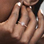 Серебряное кольцо Heart с покрытием из розового золота 14 карат и прозрачным фианитом