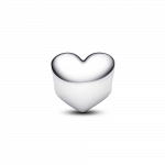 Engravable heart sterling silver charm with honey coloured crystal