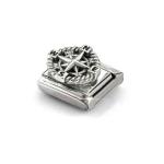 Composable Classic OXIDIZED SYMBOLS in steel and 925 sterling sterling silver Compass
