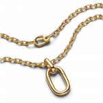 14k gold-plated large openable link pendant necklace