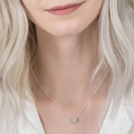 Silver necklace with clear cubic zirconia