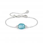 MYRADIANCE bracelet in 925 sterling silver  cz and synthetic stones (042_LIGHT BLUE TOPAZ)