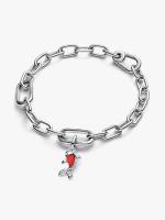Koi fish sterling silver mini dangle with red Murano glass
