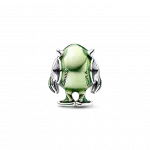 Серебряный шарм «Майк» Disney Pixar Monsters Inc. из стерлингового серебра с ледяно-зелеными кристаллом и зеленой эмалью
