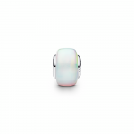 Sterling silver charm with aurora lab-grown opal resin