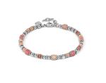 INSTINCTSTYLE ed. INFINITY bracelet in steel and natural stones PINK JADE