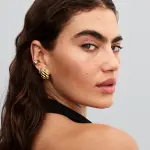 Rippled 14k gold-plated hoop earrings
