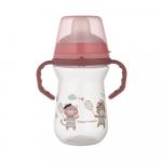 Кружка тренировочная Canpol babies с силиконовым носиком FirstCup BONJOUR PARIS Розовая 250 мл